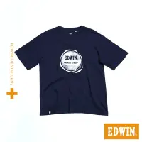 在飛比找Yahoo奇摩購物中心優惠-EDWIN 人氣復刻 橘標 圓LOGO短袖T恤-男-丈青色