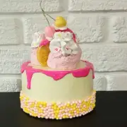 Fake Food Mini Cake Strawberry And Lemon With Ice Cream Cherries On Top