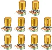 XYWHPGV WH148 100K Ohm Variable Resistors Single Turn Rotary Carbon Film Taper Potentiometer W Knobs 10pcs(3461f e905c 1bf86 ab48f 8ff67 5fd84
