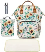 4 in 1 Diaper Bag Backpack Set for Baby Girls Mom Large Capacity Waterproof B...