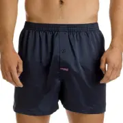 Mitch Dowd Boxers Plain Satin Boxer Plain Navy N188