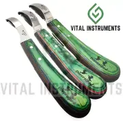 Farrier Hoof Knife Small Medium Large Loop Set Blade J2 Green Handle StainlessCE