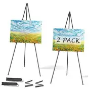 Easel Stand for Display, 63" Portable Painting Easel, Lightweight Metal 2 pack