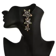 3 Five-Pointed Star Earrings alloy Earrings