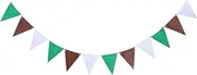 HONMEET Rugby Flag Happy Birthday Banner Fall Garland Decorations Sports Decor Green Birthday Banner Green Pennant Banner Green Garland for Table Decor Soccer Birthday Banner Felt