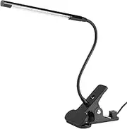 Clip-on desk lamp, USB Rechargeable Touch Sensor LED Desk Table Lamp Flexible Clip On Reading Book Light Led Ceiling Lights Adjustable clamp desk lamp(Black)