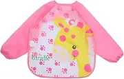 CATIEBYE 3Pcs Long Sleeve Aprons Breathable Eating Bibs Easy to Clean and Reusable for Messy Activities Cartoon Design for Fun and Protection
