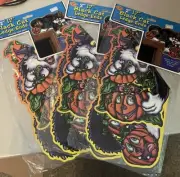 3 Sealed Bags 17" Black Cat Ledge-Ends Beistle Halloween Decoration