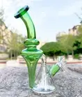 Unique 6.7" Glass Bong Recycler Tornado Pyrex Smoking Hookah Bubbler W/14mm Bowl