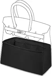 [DGAZ] Silk Purse Organizer Insert for Hermes Hac Bags, Luxury Handbag & Tote Organizer, Simplicity Bag Organizer（Black，Hac50）