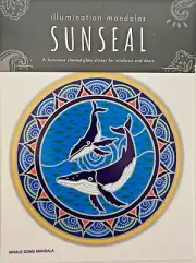Stained Glass Window Decal WHALE SONG MANDALA SUNSEAL Transparent Sticker