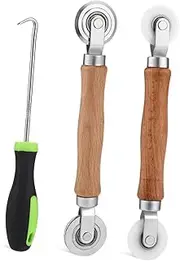 HOMSFOU 1set Screen Roller Tool Kit Handles and Hook for Window Screen Repair Includes Spline Roller Tool