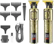 VGR-073 Professional Cordless Hair Clippers for Men - Zero Gapped T/Blade Cutting Kit with LCD Display Electric Rechargeable Shaver - Production for Men Women Children