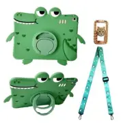 Kids Case with Strap for iPad 9th 2021/iPad 8th 2020/iPad 7th Green Dinosaur