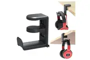 PC Gaming Headset Hook Stand with Adjustable Rotating Arm Clamp, Black