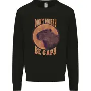 Dont Worry Be Cappy Funny Capybara Mens Sweatshirt Jumper