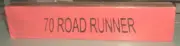 70 RoadRunner wood sign shelf sitter Orange & Black
