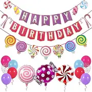 Pirese Candyland Birthday Banner