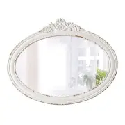 Rustic Oval Mirrors for Wall 18 X 24 Inch, Hanging Distressed White Oval