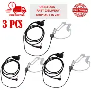 3x FBI Earpiece Headset Walkie Talkie Two Way Radio 1 Pin For Motorola Talkabout