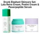 Drunk Elephant Skincare Set:Lala Retro Cream, Protini Cream & Powerpeptide Serum