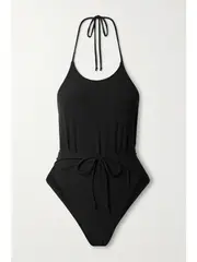 [Lisa Marie Fernandez] Lisa Marie Fernandez - Halterneck Wrap Swimsuit - Black - 2 2 Black