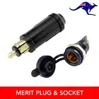 Merit Plug and Panel Mount Socket Set 12V Caravan Fridge Marine Boat 4WD