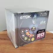 TDK 80 min/ 700mb xtreme CD-R Compact Disks 20-Pack w/ Slim Cases NEW SEALED NOS
