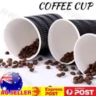 Disposable Coffee Cups With Lids 8OZ 12OZ Thicken Paper Takeaway BPA Free AU