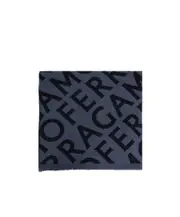 Letter pattern scarf One size DENIM NAVY