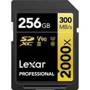 Lexar 256GB Professional 2000x UHS-II SDXC Memory Card GOLD Series