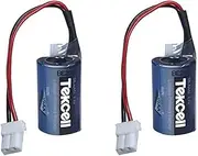 HOUYIBO 2PCS SB-AA02 3.6V Lithium Batteries 1200mAh 1/2AA with Plug Replacement LS14250 for PLC Battery