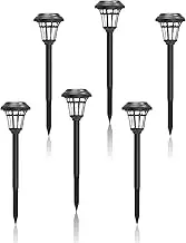 2301 LED Landscape Lighting, Solar Outdoor Lights Garden Lights for Yard and Lawn,6 Pack of Outdoor Solar Lights with Unique Light and Shadow Effects