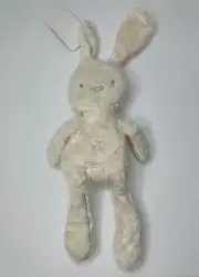 Mamas & Papas Chime Bunny Rabbit Plush Tan Brown Stripes Heart Nose Stuffed NEW