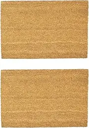 Nicola Spring Coir Door Mats - 90 x 60cm - Classic - Pack of 2 - Decorative Indoor Front Door Floor Mat Entry Dirt Trapper Rug Outdoor Boot Scraper Non Slip Backing Doormat