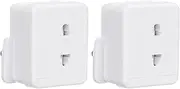 Invero 2X Pack of Shaver Adaptor UK 3 Pin to 2 Pin Socket Plug Fuse Ideal for Electric Toothbrush, Bathroom Shaving and More - White
