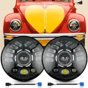 Pair 7" Inch Round LED Headlights Hi/Lo Beam Turn Signal For 1950-79 VW Beetle (for: Volkswagen)