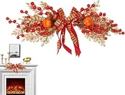 New Year Door Decorations | Fish Red Berries Artificial Floral Swag Arch Decor | Spring Festival Door Pendant, Lunar New Year Decoration for Entrance Porch