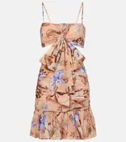 [Zimmermann] Zimmermann Coco floral cotton minidress AU 12 pink