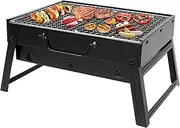 kisidus Charcoal Grill Portable Folding Grill Table Grill Camping Grill BBQ Grills Travel Grill Black
