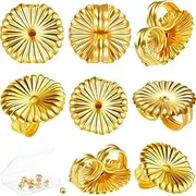 Hicarer 8 Pieces Earring Backs for Droopy Large Backs for Studs Replacement Secure Lifters for Heavy Earring(9 mm,Gold)
