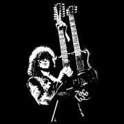 Jimmy Page T-Shirt Led Zeppelin Gibson EDS-1275 Stairway to Heaven Zoso