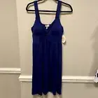 Harlow & Rose Blue Sundress And/or Swimsuit Cover Sz M NWT Built In Bra