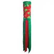 Poinsettia 40" Christmas Holiday Windsock