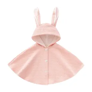 JOYBABY 春秋嬰兒斗篷 寶寶披風 雙層保暖兔耳朵造型披風斗篷外套