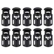 30Pcs 5.5x3mm Cord Lock Plastic Single Hole Spring Toggle Stoppers, Black