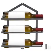 Wall Mounted Wine Rack Metal Hanging Wine Bottle Holder Holds 3 Bottles
