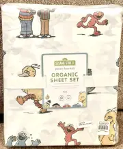 NEW Pottery Barn Kids Sesame Street Organic Full Sheet Set, Ernie Bert Big Bird