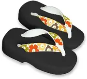 Hajime(一歩) [One Step] [Hajime] Geta Clogs, Soft and Water Resistant, Made of Sponge XS Black/4 Large Flowers, 4 Large Flowers 4 (Flower 4/XS), flower 4, 18.5 cm