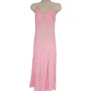 Vintage 1960s House of Quaker Womens Sz S Maxi Length Nylon Nightgown Pink